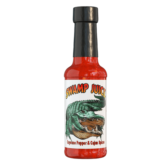 5 oz Swamp juice has Cayenne Peppers and & Cajun flavors, it is a MEDIUM heat sauce. - Pepper Factory