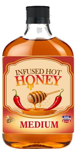 Medium Hot Honey 3.5 oz Flask, USDA Grade "A" Honey    $ 5.50