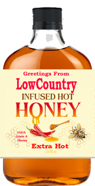 Hot Honey 4 oz Flask ,Ghost Pepper Infused Hot Honey Extra Hot Great Flavor